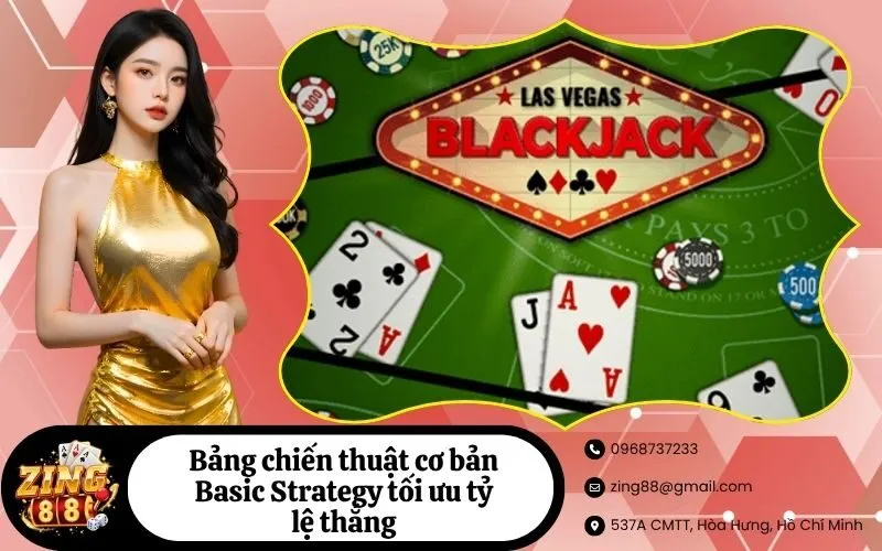 Bảng chiến thuật cơ bản Basic Strategy tối ưu tỷ lệ thắng